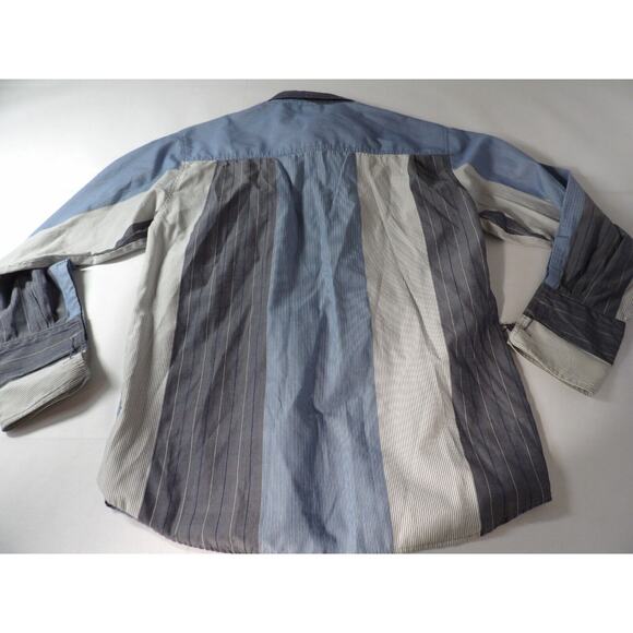 Mecca Since Day One Shirt Mens XL Western Stripes Blue Collar Button Down - Picture 13 of 13